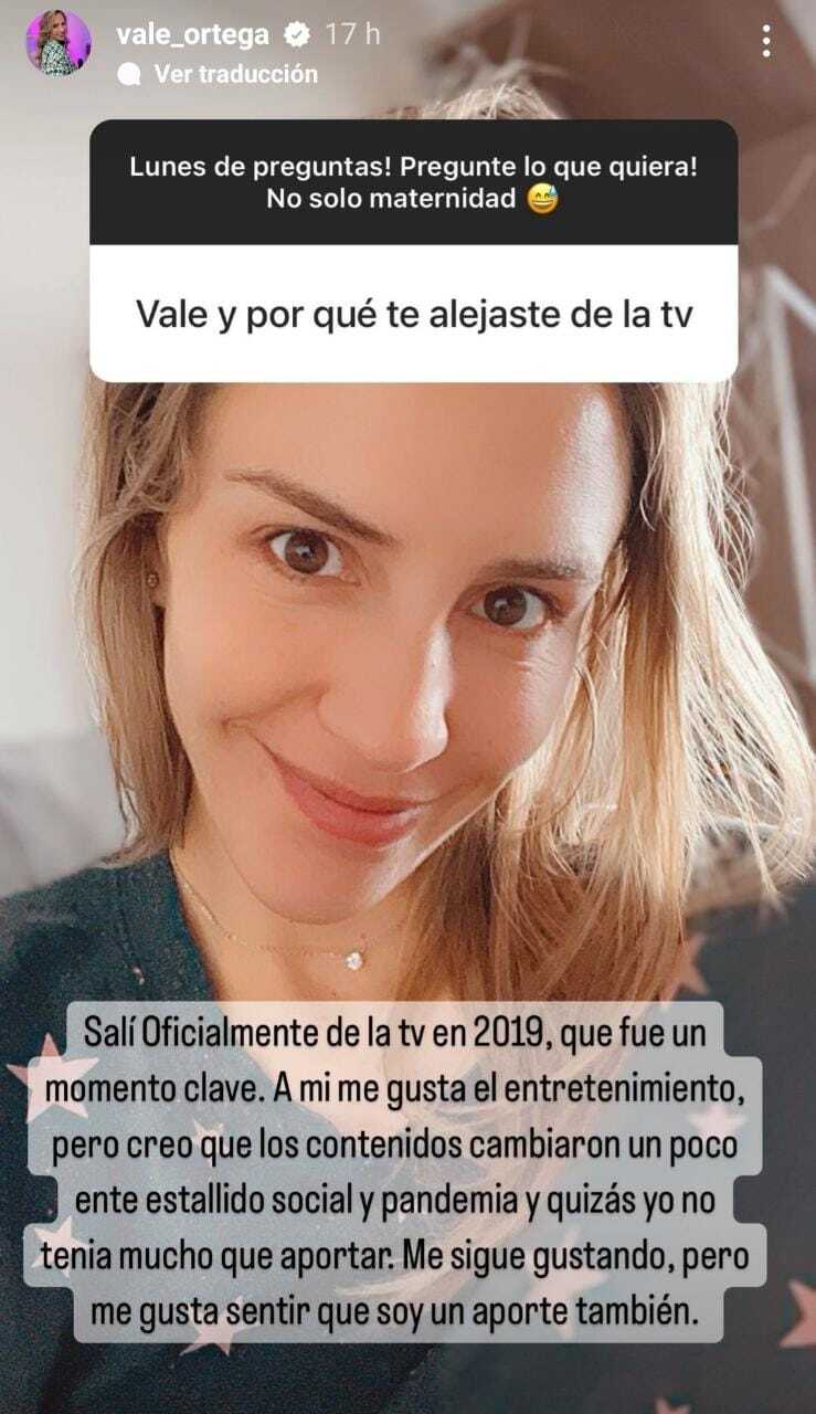 Vale Ortega confesó sus intenciones de volver a la TV: “Siempre y cuando”