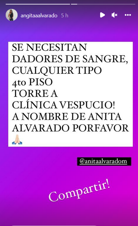 Internan de urgencia Anita Alvarado: su hija Angie solicitó dadores de sangre en redes sociales
