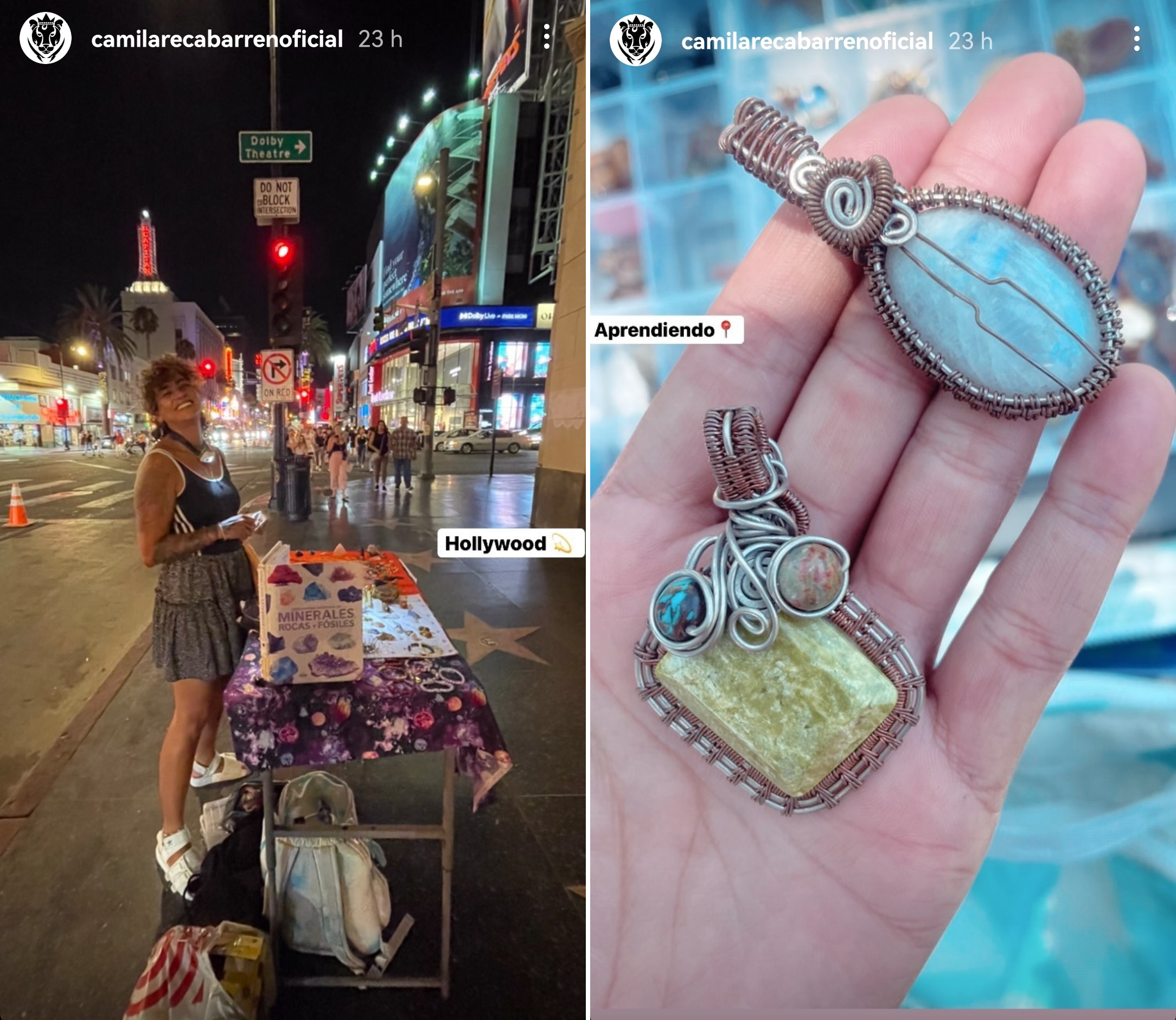 camila Recabarren vende artesanías en la calle