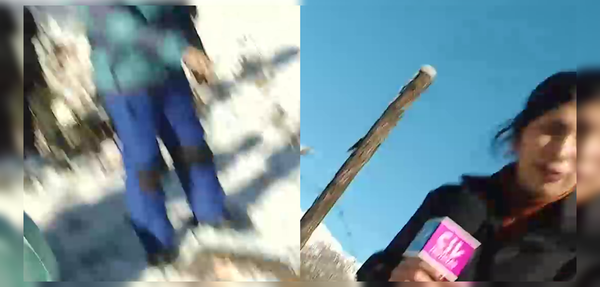 Camarógrafo de Chilevisión Noticias sufrió doloroso chascarro en pleno móvil en el Cajón del Maipo