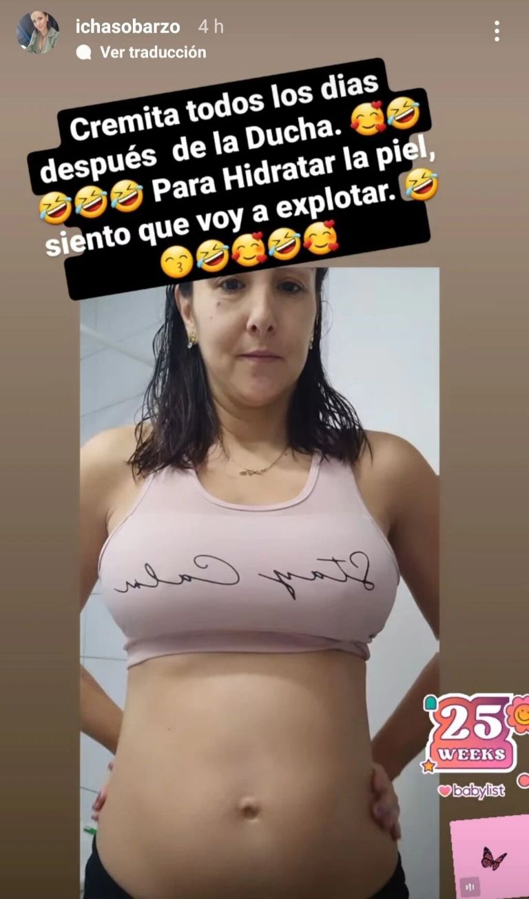 Icha Sobarzo compartió especiales fotos de su embarazo con 25 semanas: “Siento que voy a explotar"