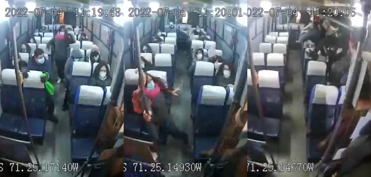Impactantes videos de volcamiento de bus en Quilpué: pasajeros salieron proyectados de sus asientos