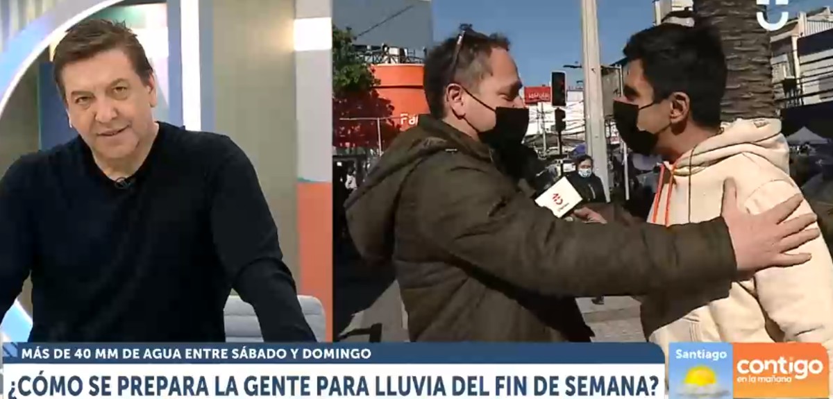 El inesperado encuentro de JP Queraltó en medio de despacho para el matinal: “Puros famosos aquí”