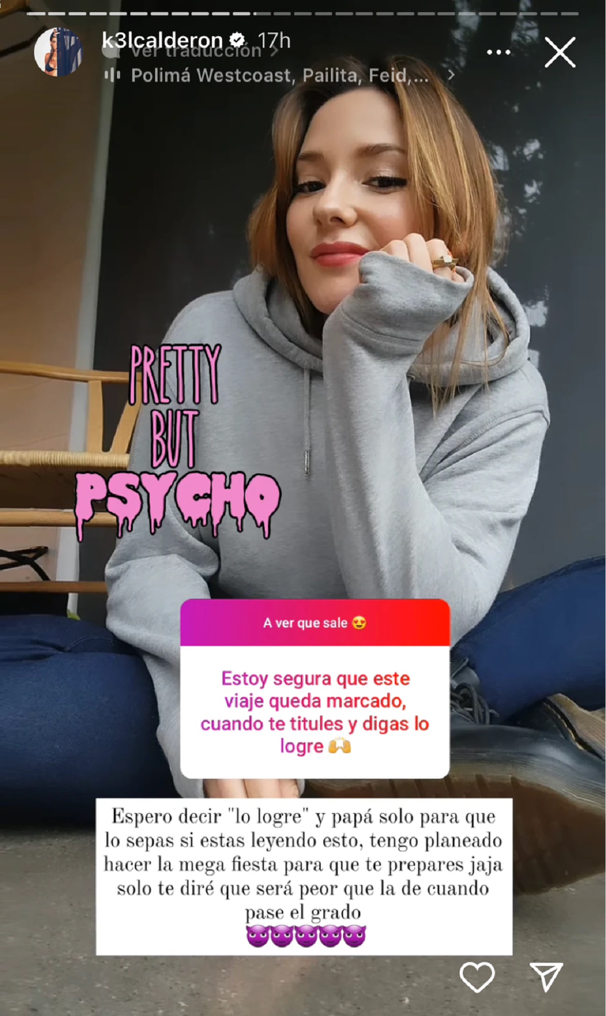 Kel Calderón advertencia papá titulación abogada