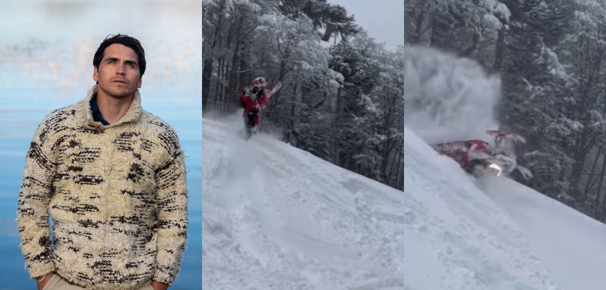 Pangal Andrade generó preocupación al compartir video de caída en moto de nieve