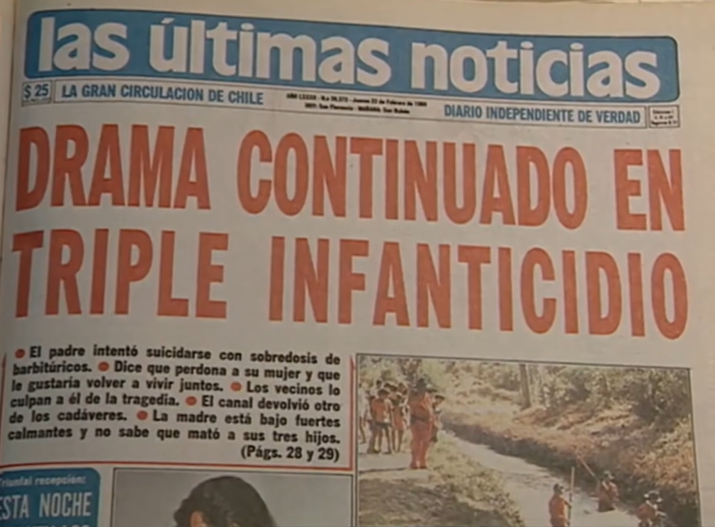 Mujer ahorgó a sus tres hijos en canal de Santiago.