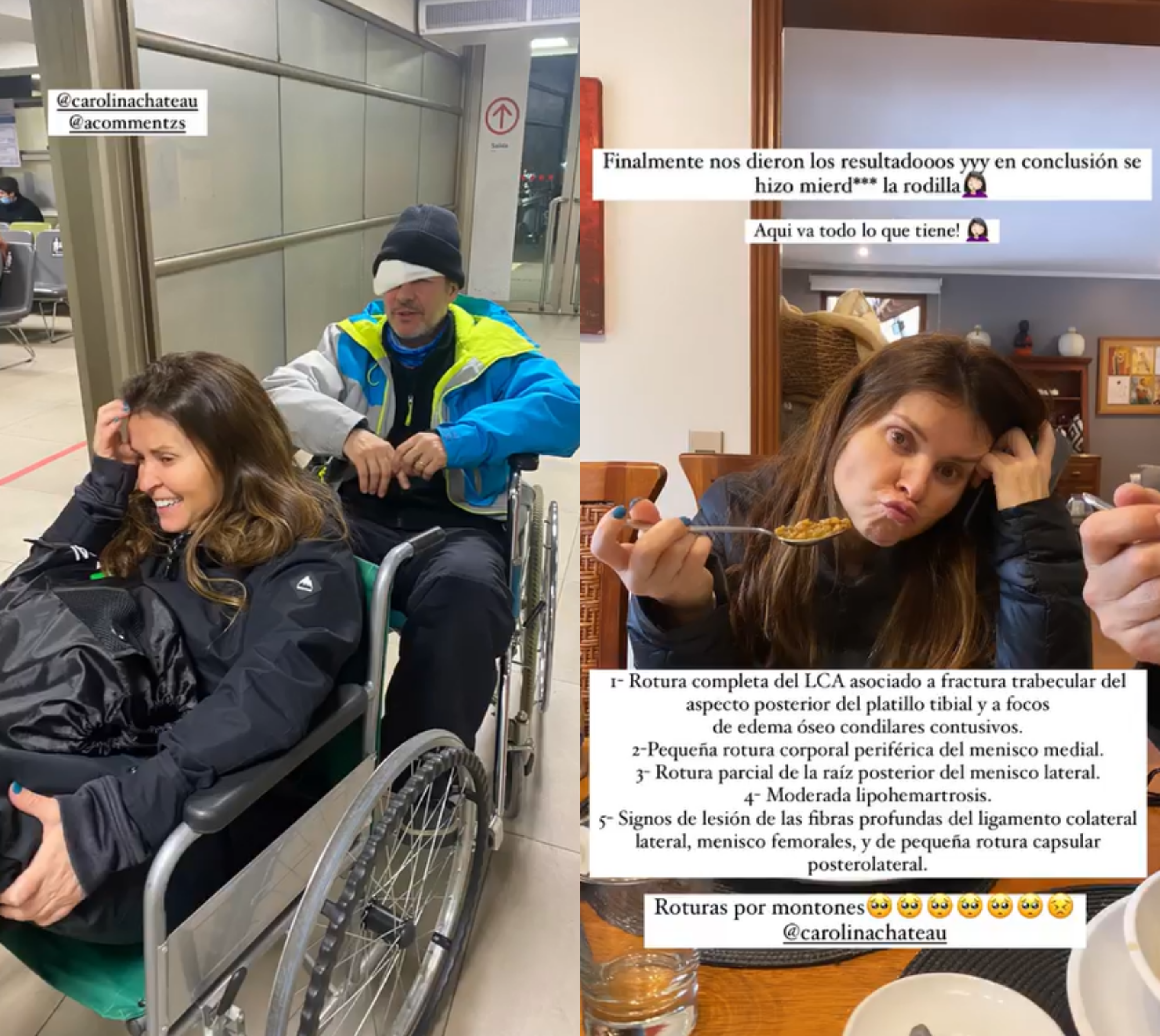 El accidentado paseo en la nieve de Teresita Commentz.