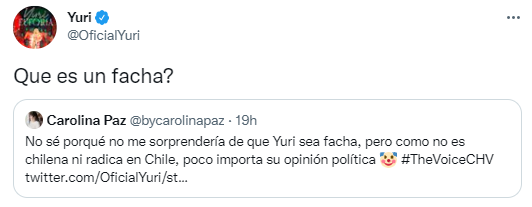 La respuesta de Yuri a usuario que pidió suspender The Voice.