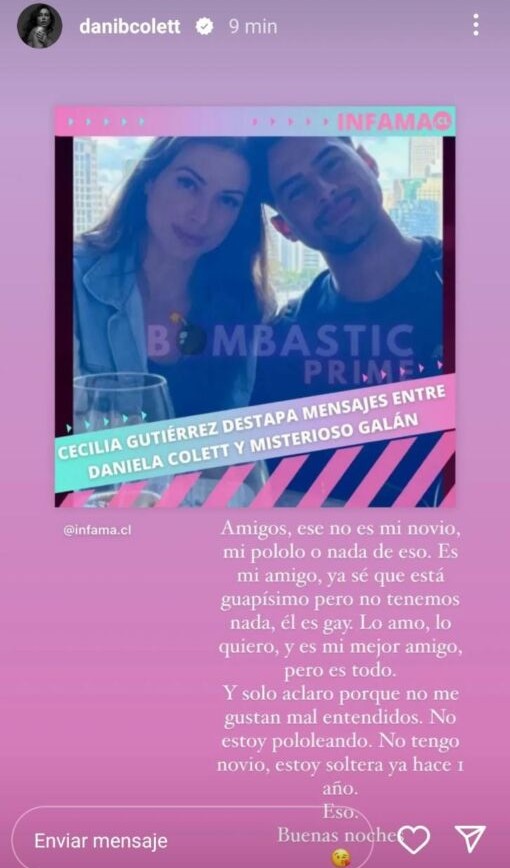 Dani Colett salió a aclarar situación amorosa tras viralizada foto con galán: “Sé que está guapísimo”