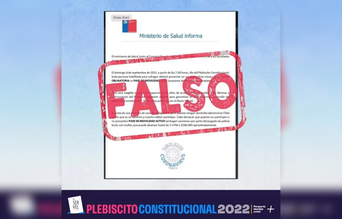 Pase de Movilidad para plebiscito información falsa