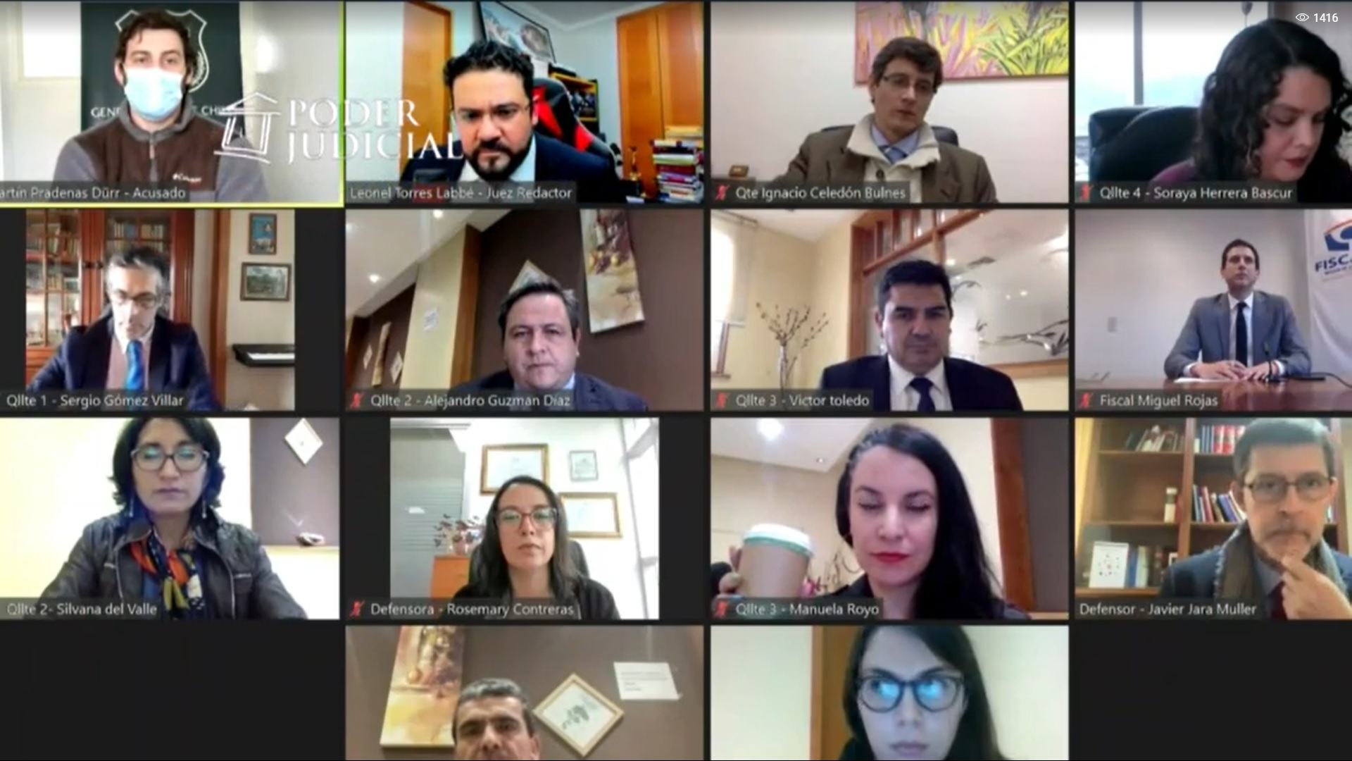 Lectura de sentencia de Martín Pradenas