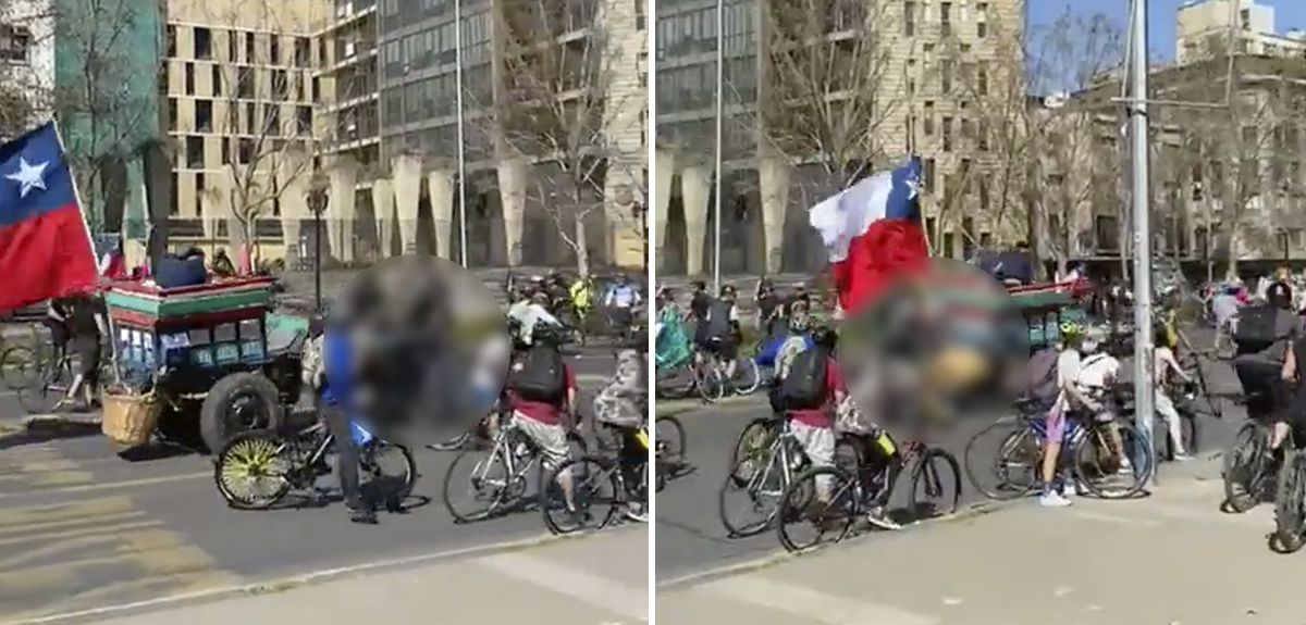 Video captó momento exacto en que carretón atropelló a ciclistas en actos de campaña en Santiago