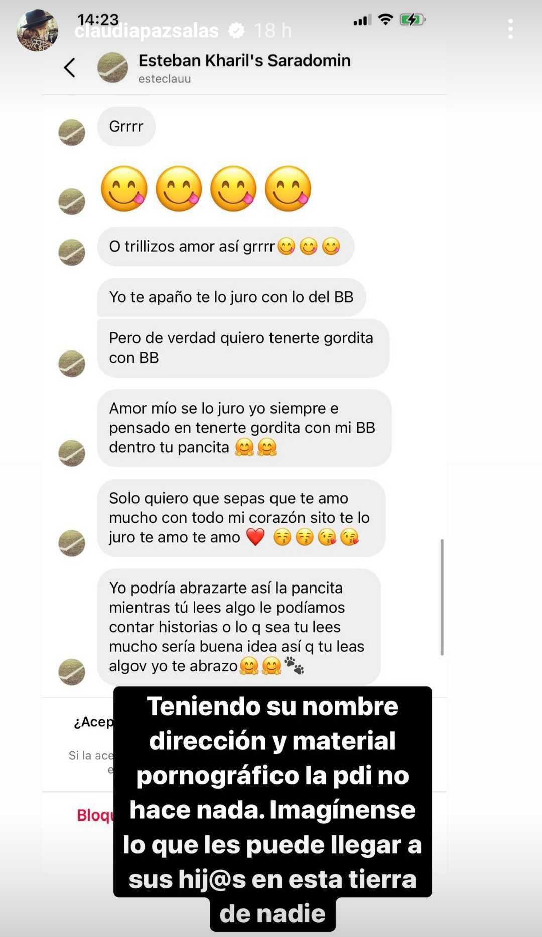 Claudia Salas acosada por psicópata