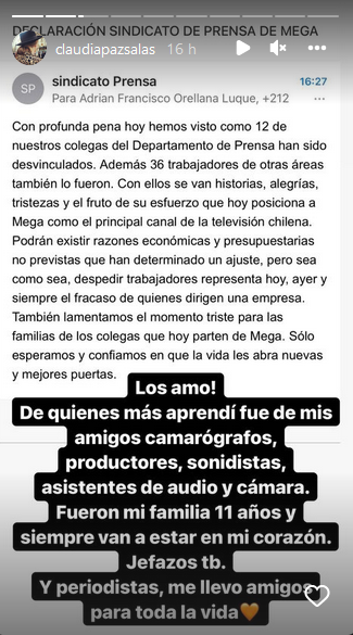 Periodista Claudia Salas tras ser desvinculada de Mega: "Me llevo amigos para toda la vida"