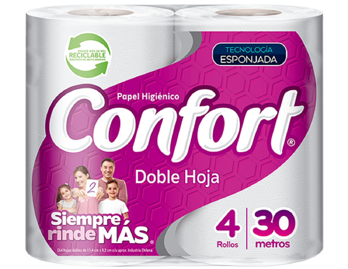 Confort redujo ancho y mantuvo metros de su papel higiénico: no es la única marca