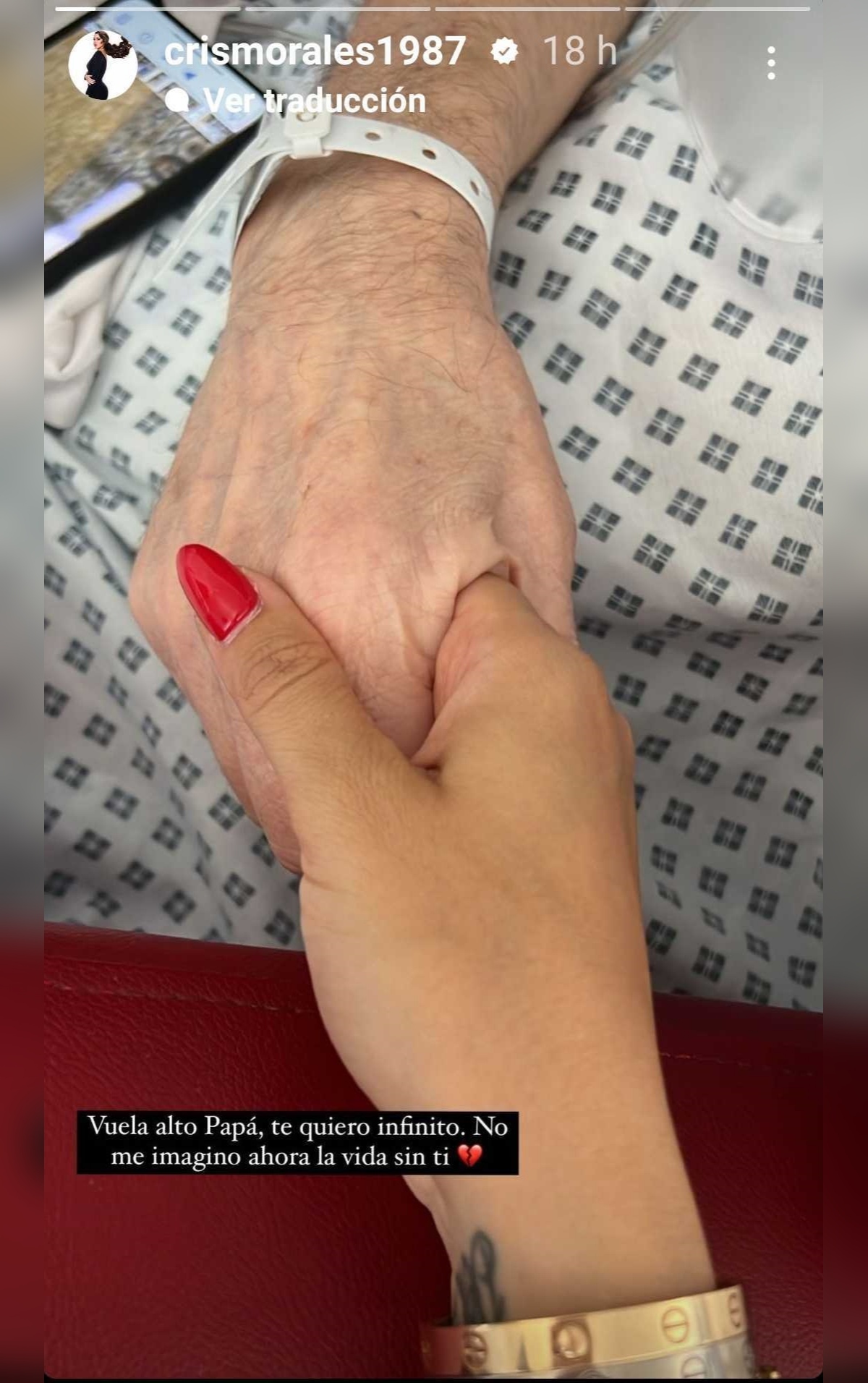 Cristina Morales sufre partida de su padre