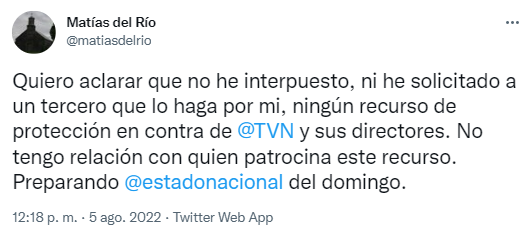 Matías del Río rompe el silencio tras polémica con TVN.