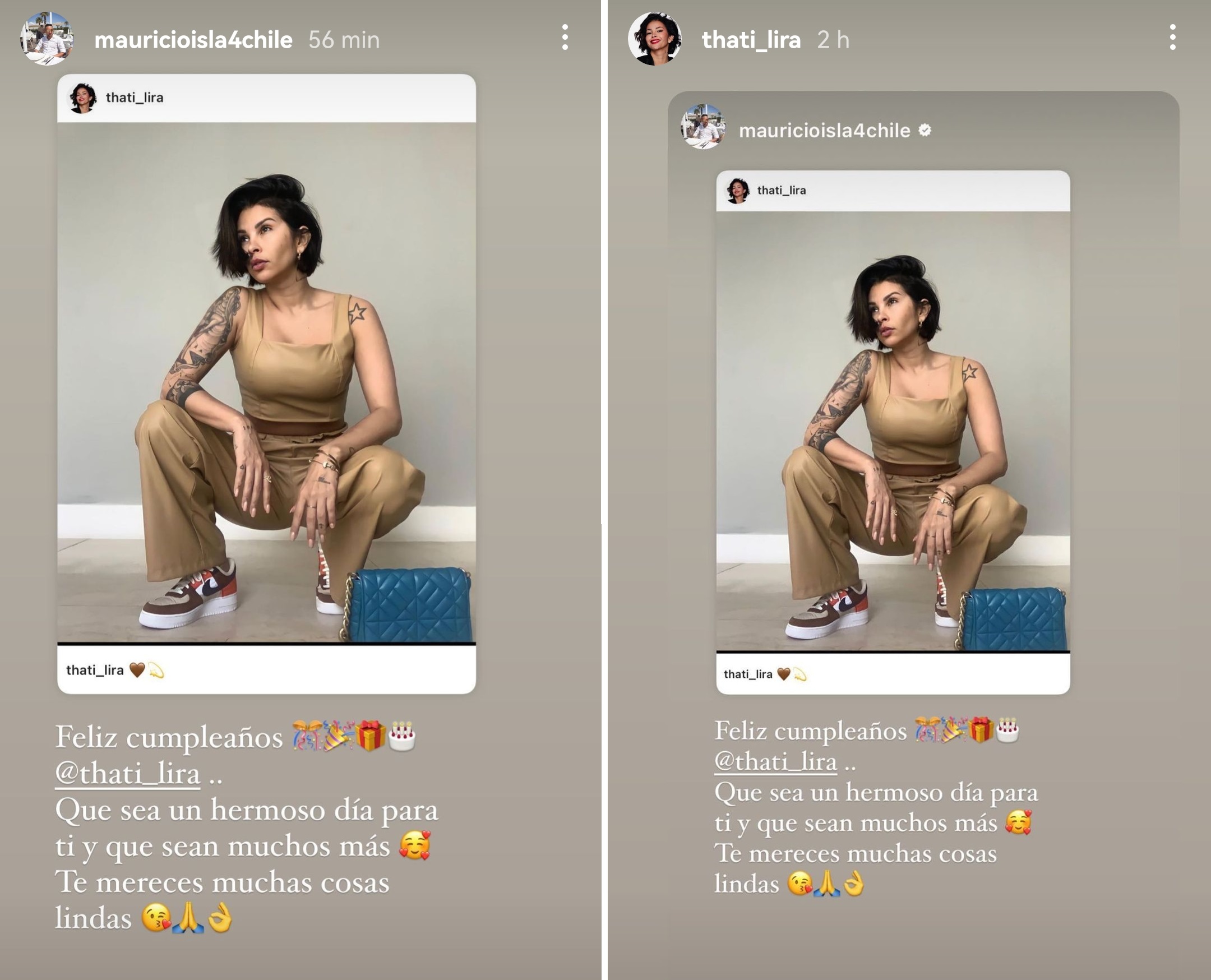 Mauricio Isla saludó a Thati Lira