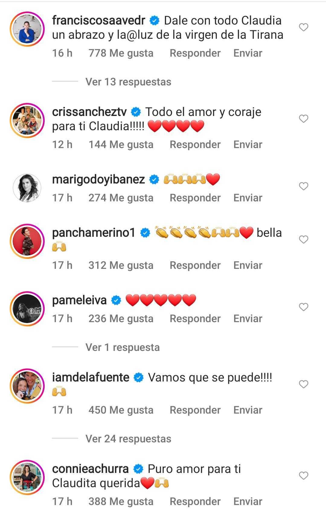 mensajes famosos Claudia Conserva