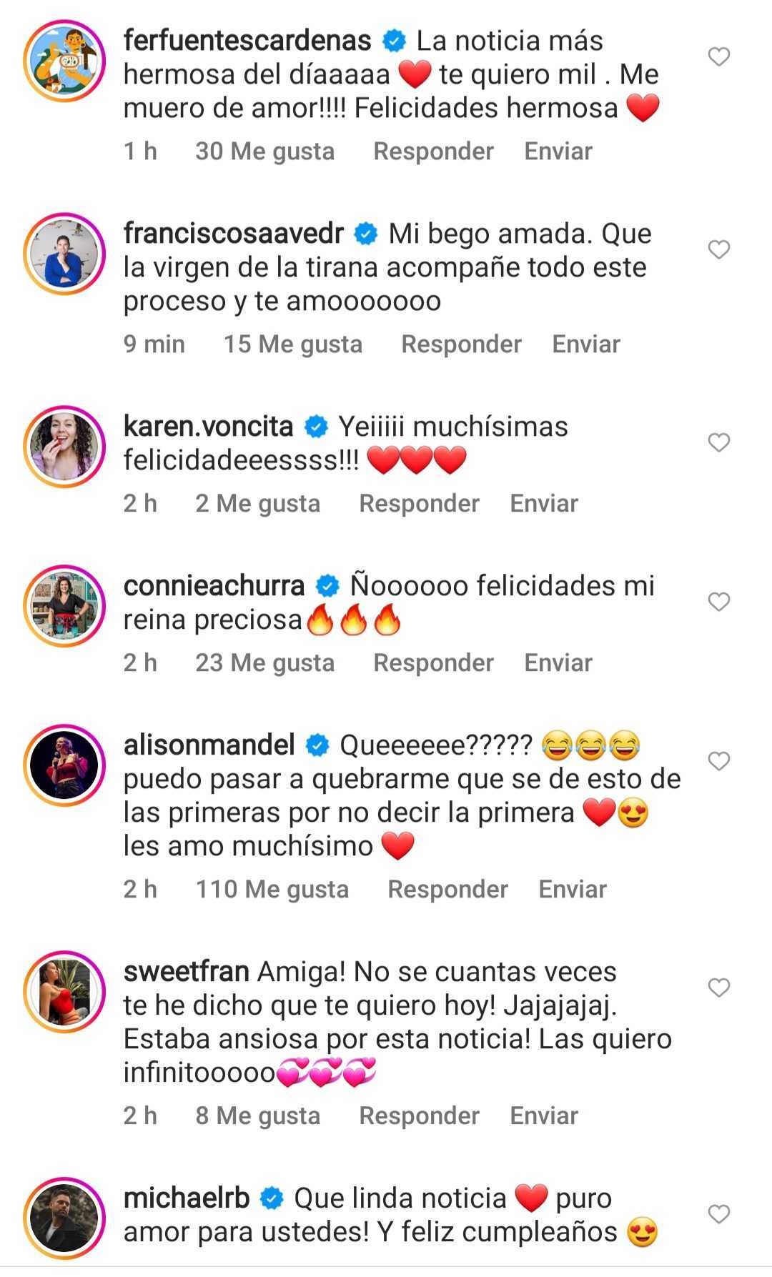 Mensajes famosos embarazo Begoña Basauri