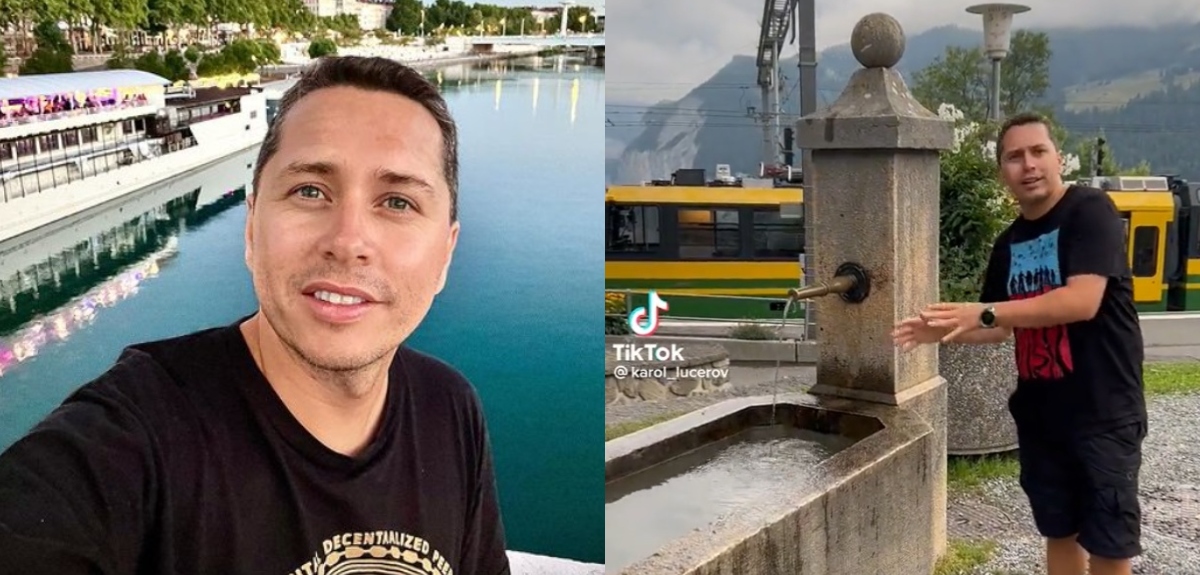 Karol Lucero genera bromas y memes tras video donde acusa “desperdicio” de agua en fuentes de Europa