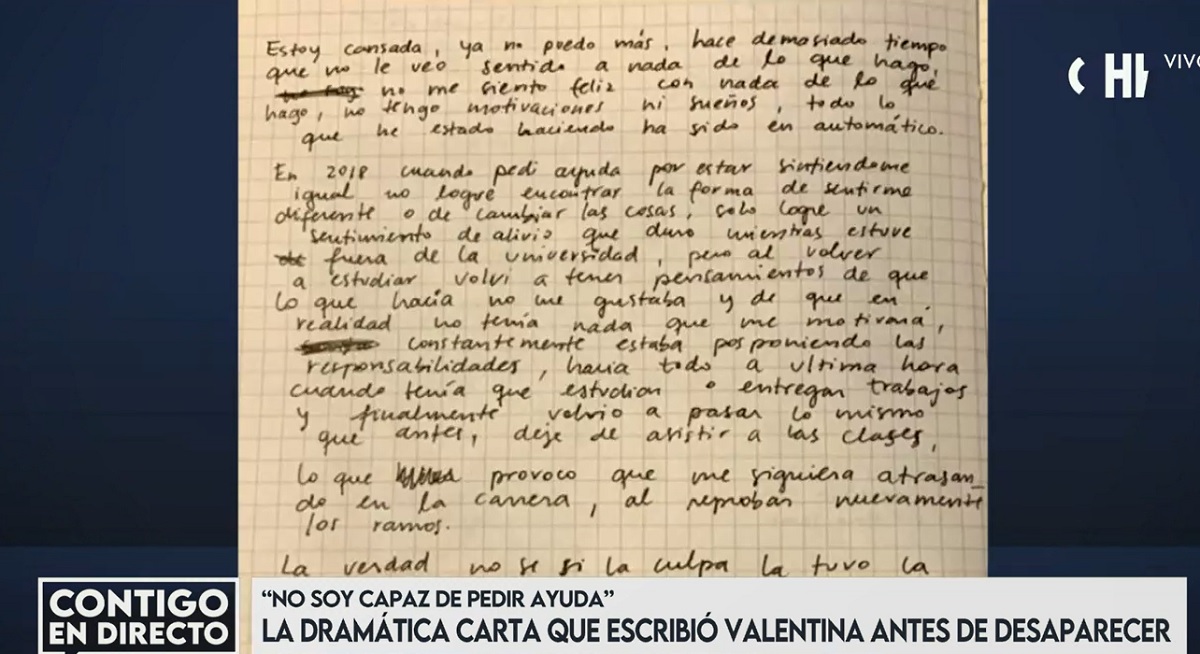 carta valentina mardones desaparecida