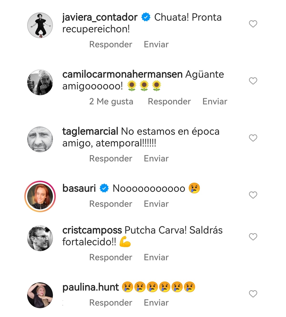 Comentarios cristián Carvajal covid