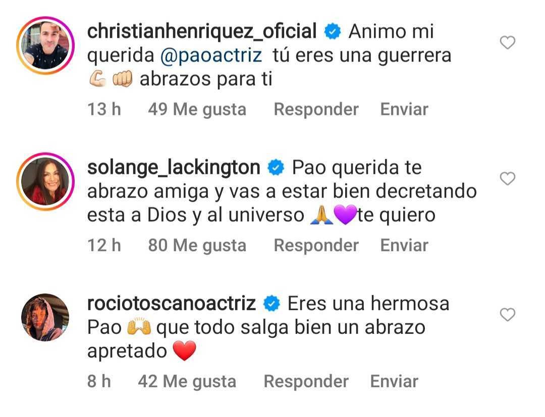 Mensajes aliento Paola Troncoso