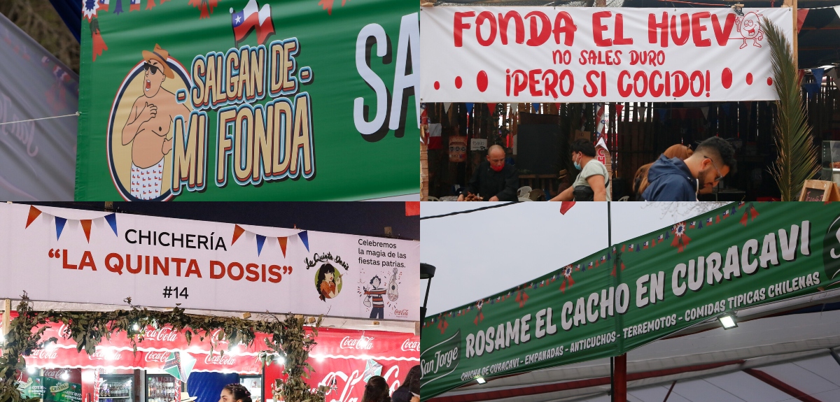 Los nombres más creativos (y pícaros) de las fondas en Parque O'Higgins que sacan risas al público