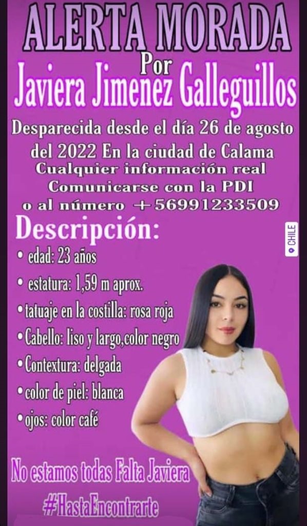 Javiera Jiménez desaparecida