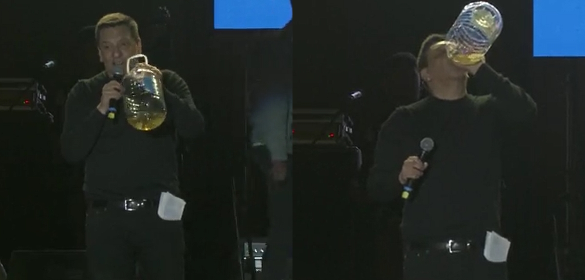 JC Rodríguez se salió de libreto y tomó vino 'al seco' en escenario de Peñaflor: 