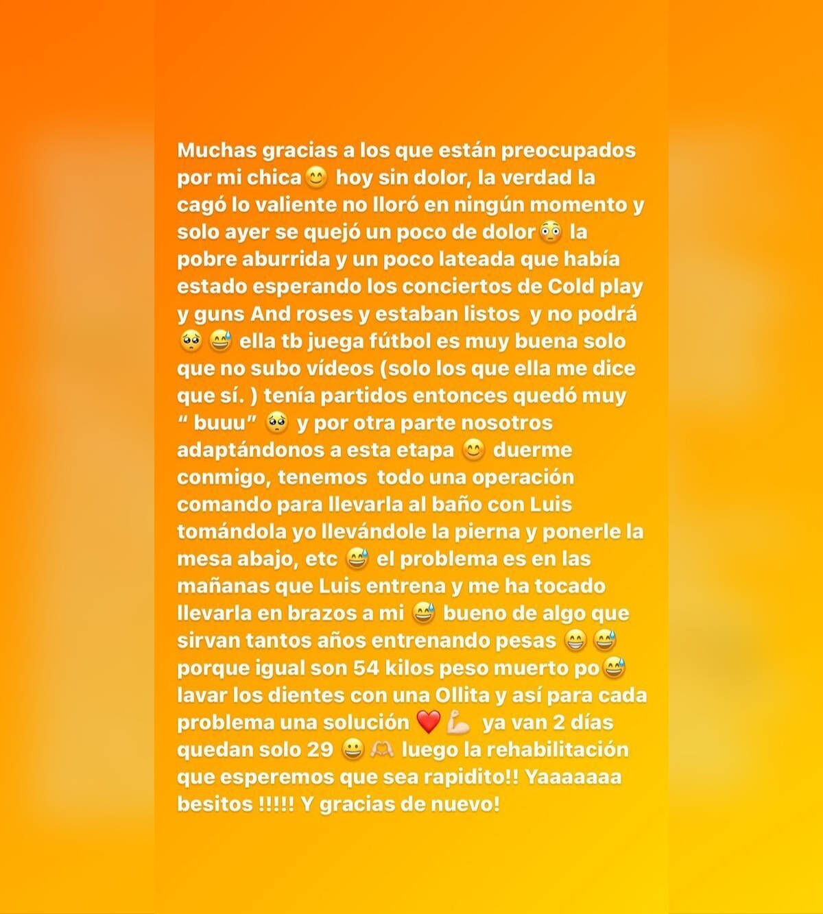 María José López contó estado de salud de su hija