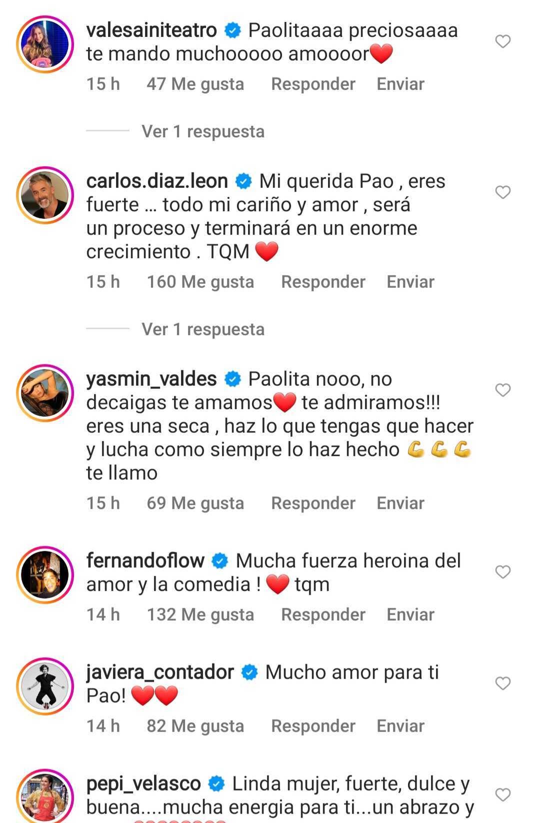 Paola Troncoso mensajes famosos nueva enfermedad