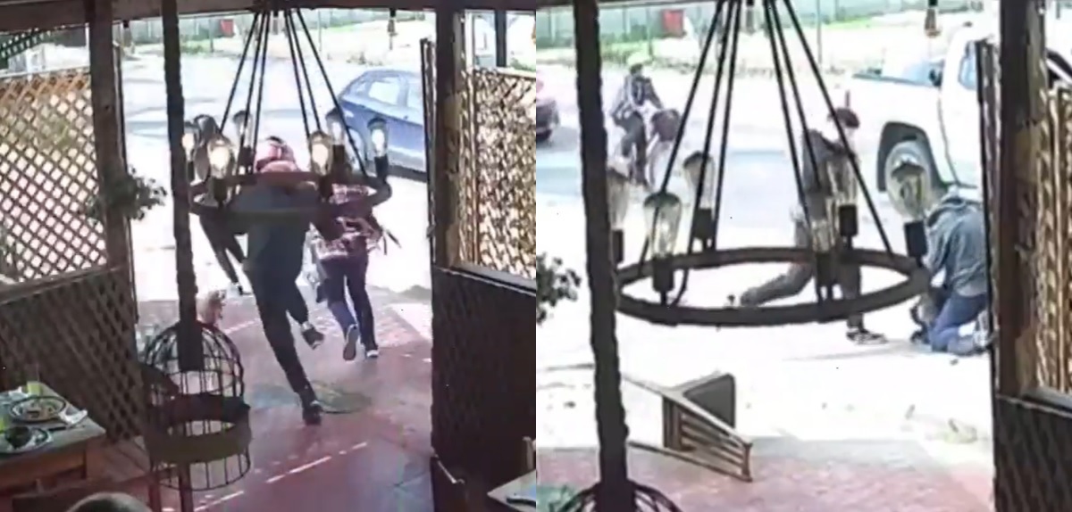 Captan violento asalto de motochorros en restorán de Peñaflor: vecinos le hicieron 