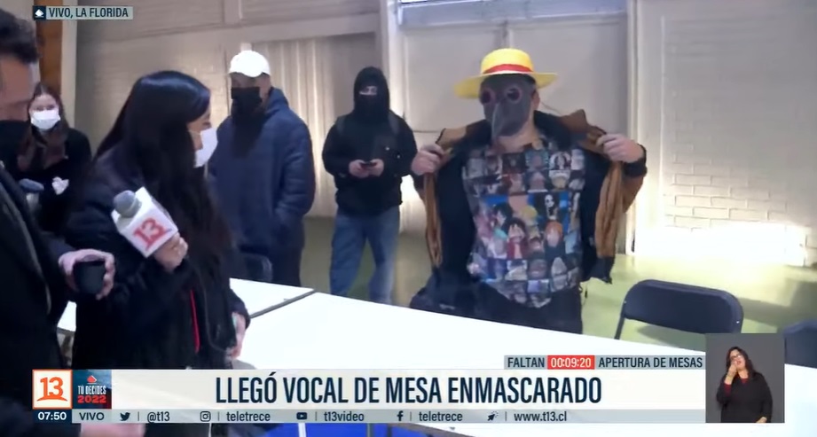 Vocal de mesa enmascarado 