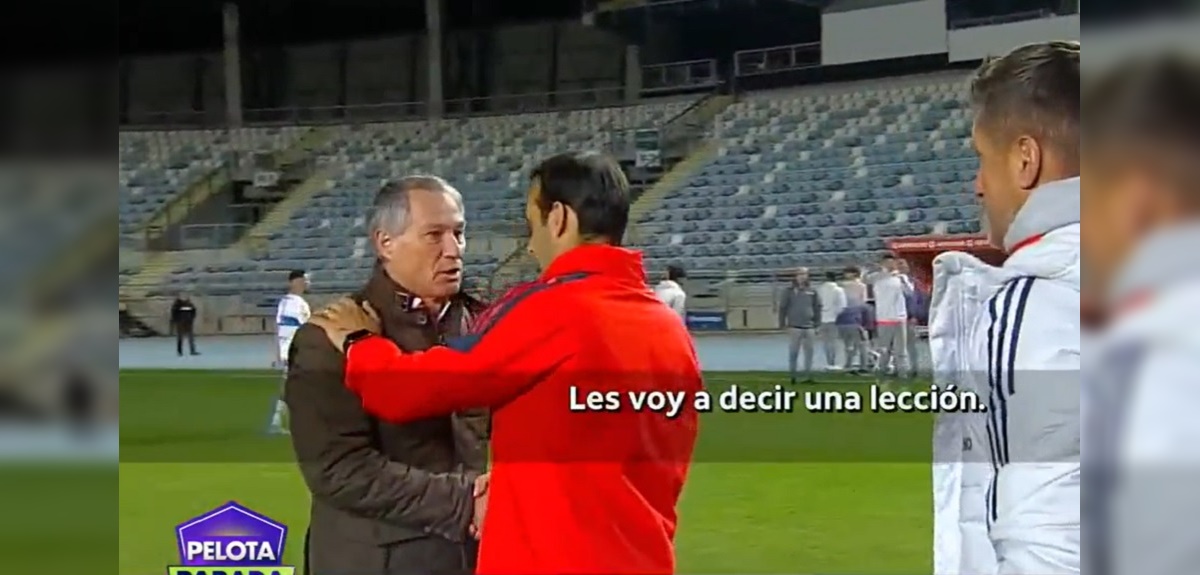 Captan sabroso diálogo entre Holan y Miranda tras clásico universitario: 