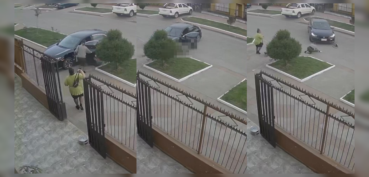 Adulta mayor fue arrastrada por delincuentes en violento portonazo en Hualpén