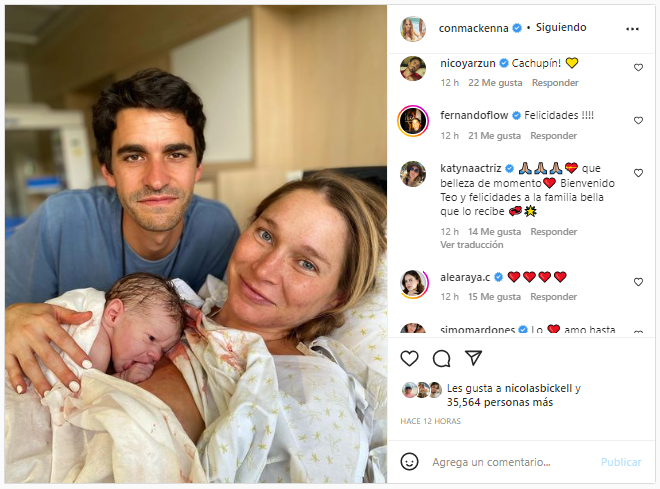 Constanza Mackenna y los cariñosos mensajes que recibió de famosos por el nacimiento de su hijo