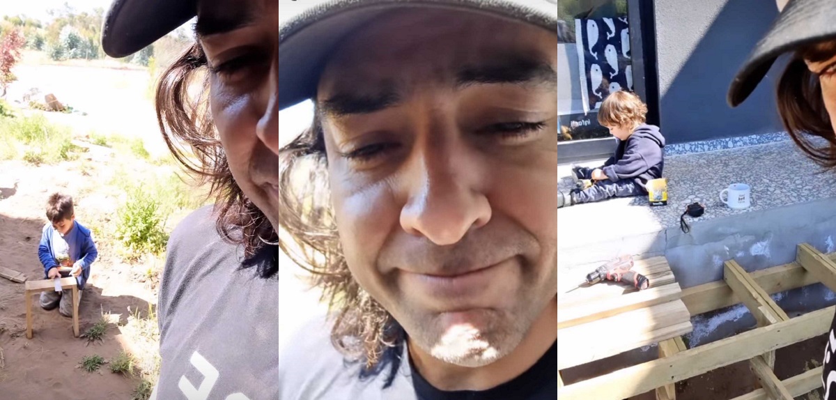 Cristián Riquelme mostró avance en construcción de su nueva casa: registró tierna ayuda de sus hijos