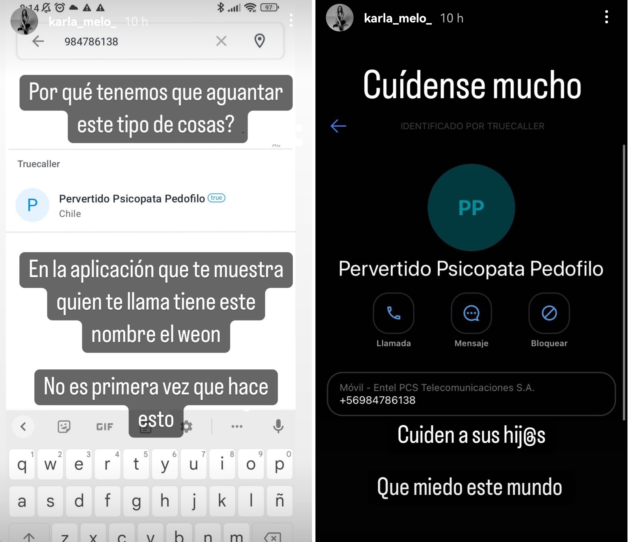 Karla Melo expone sujeto depravado