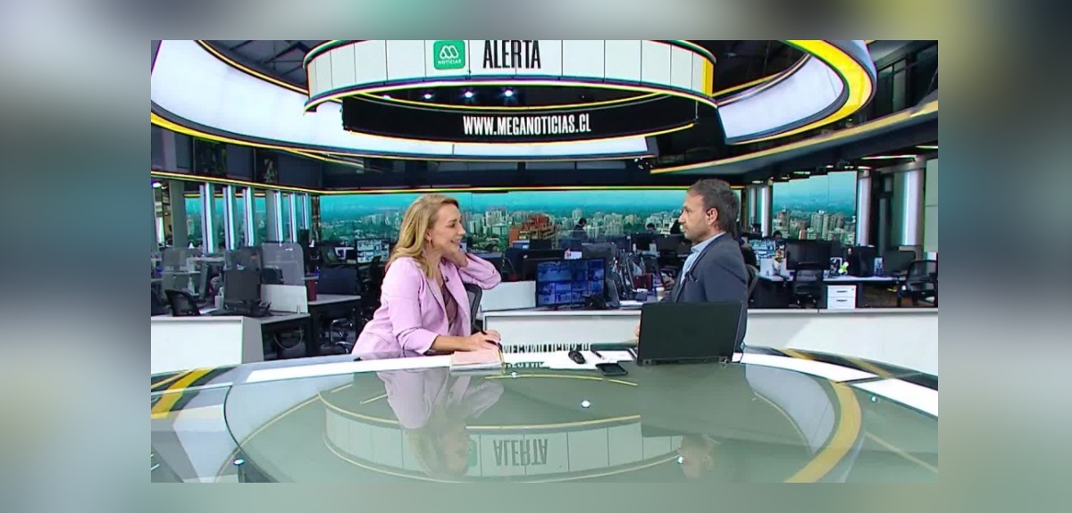 Karen Doggenweiler en Meganoticias con Rodrigo Sepúlveda