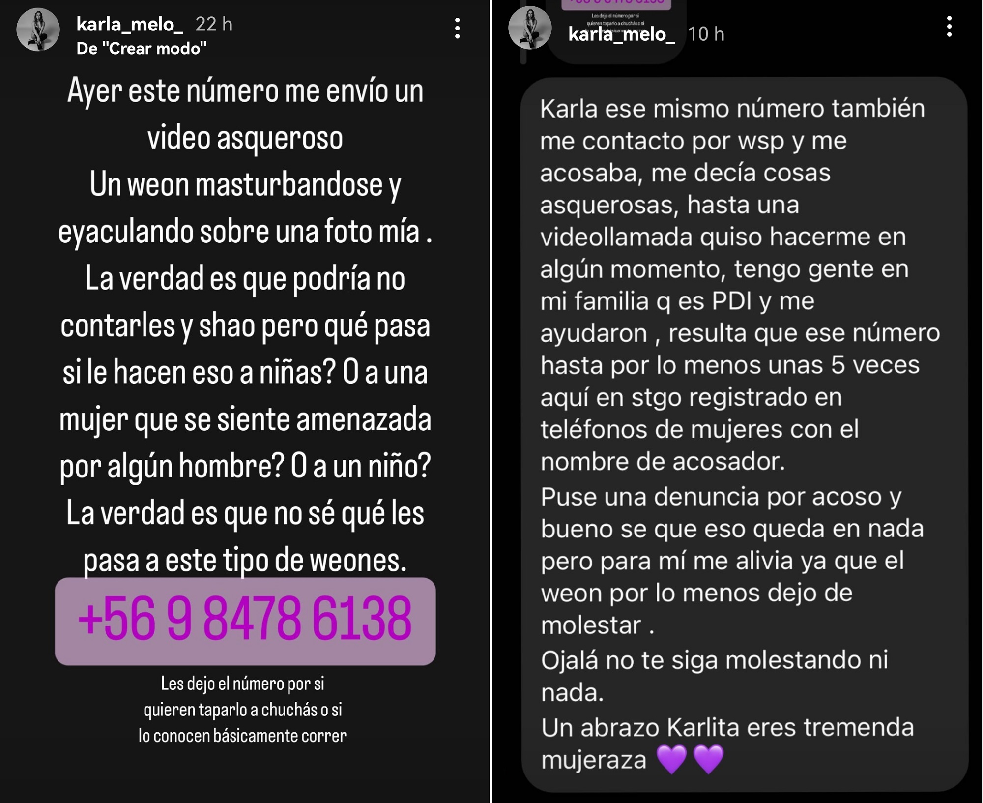 Karla Melo expone sujeto depravado