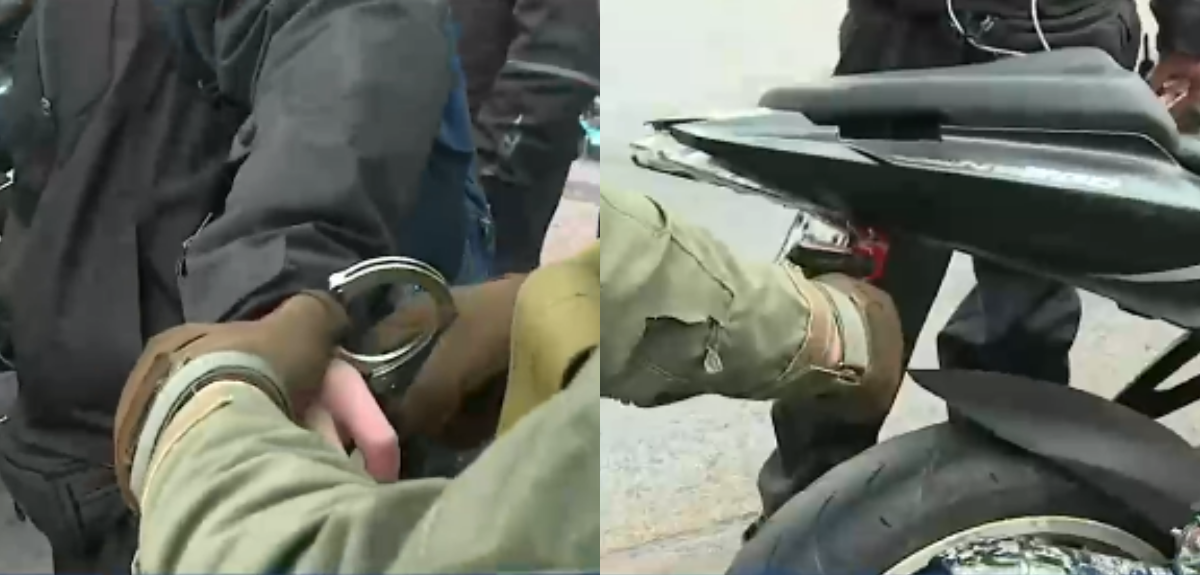 Motociclista fue detenido en pleno despacho de CHV: ocultaba su patente con artesanal método