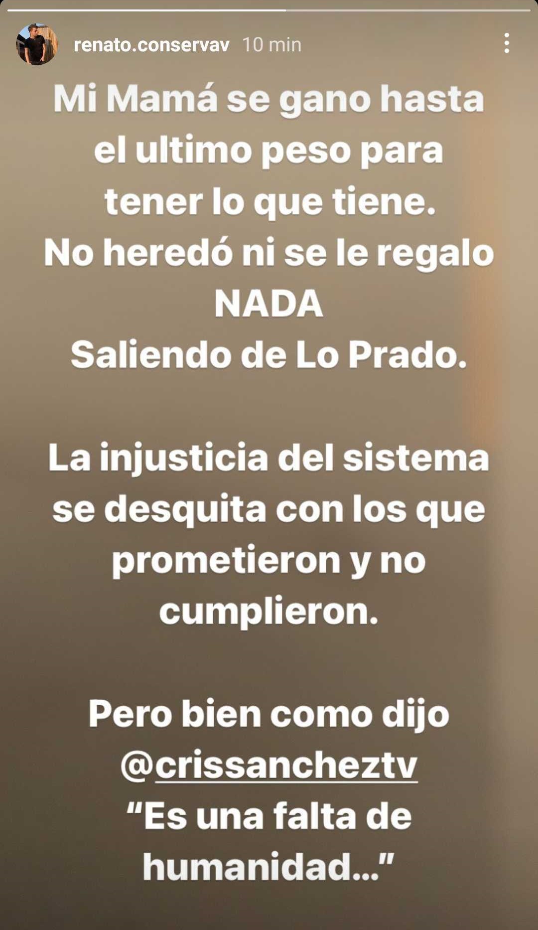 Renato Valdivia defendió a su madre Claudia Conserva