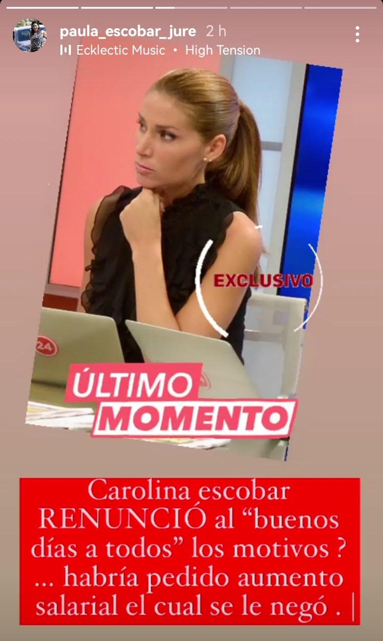 Paula Escobar asegura que Carolina Escobar renuncio al matinal TVN