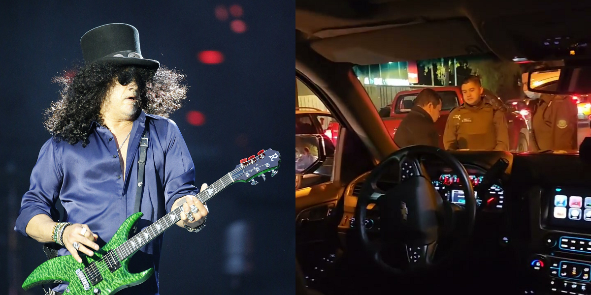 Osado movimiento en pleno show y hasta fue fiscalizado por Carabineros: Slash vivió de todo en Chile