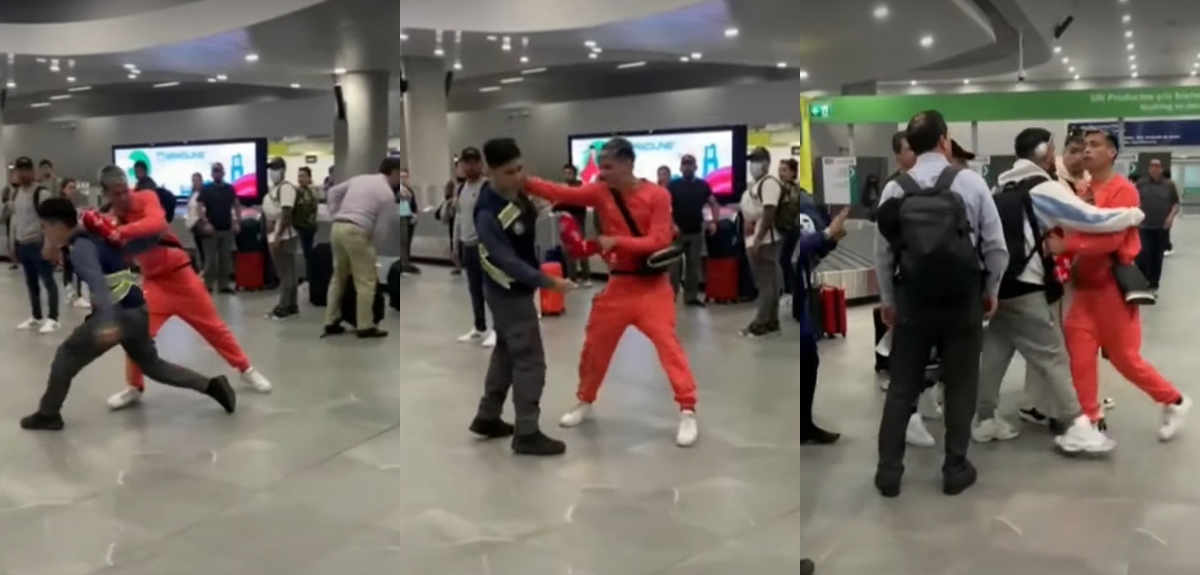 Registran agresión de AK4:20 a funcionario del aeropuerto: artista explicó su violento actuar