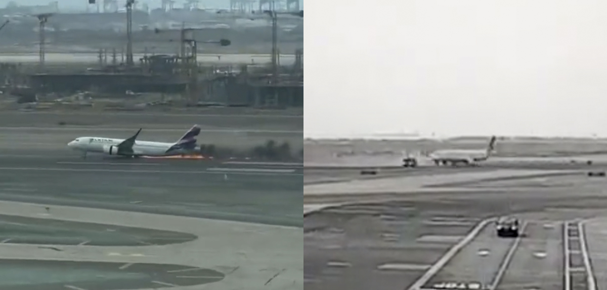 Impactantes registros: avión de Latam colisionó contra camión en aeropuerto de Perú