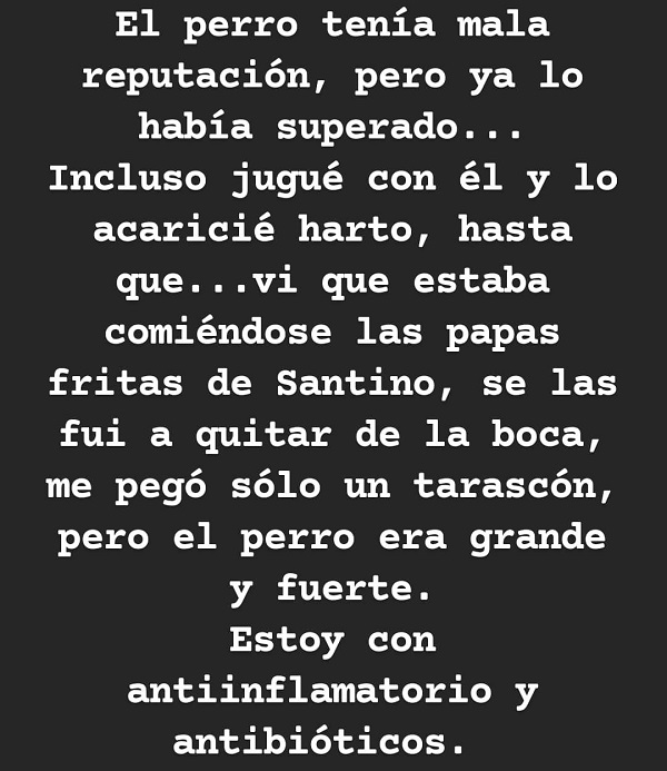 Álvaro Ballero mordida perro