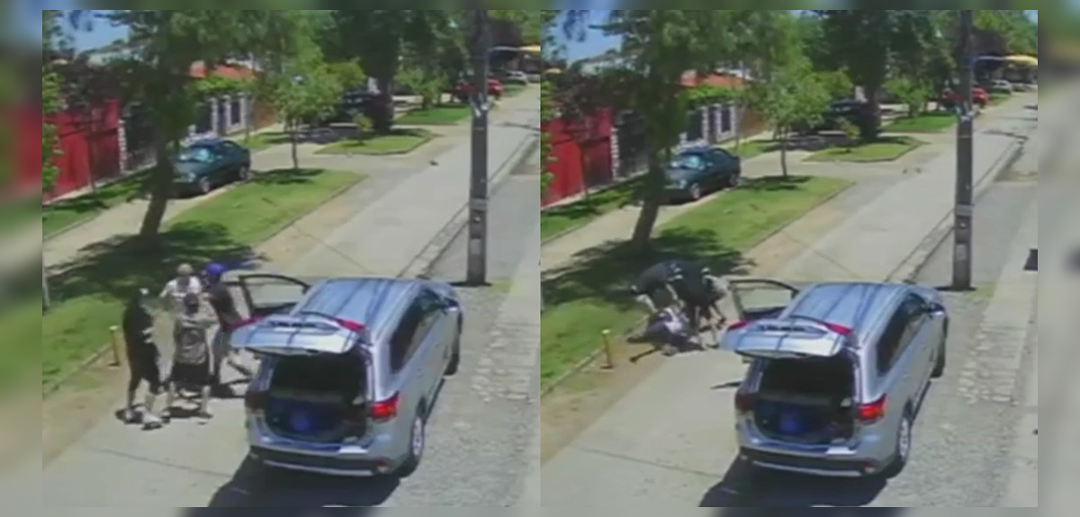 Registran violento asalto a adulto mayor en Maipú: delincuentes lo agredieron para quitarle su auto